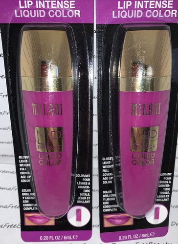 2 Milani Lip Intense Liquid Color Full Coverage Gloss 04 *VIOLET ADDICT* Duo Lot - Picture 5 of 10