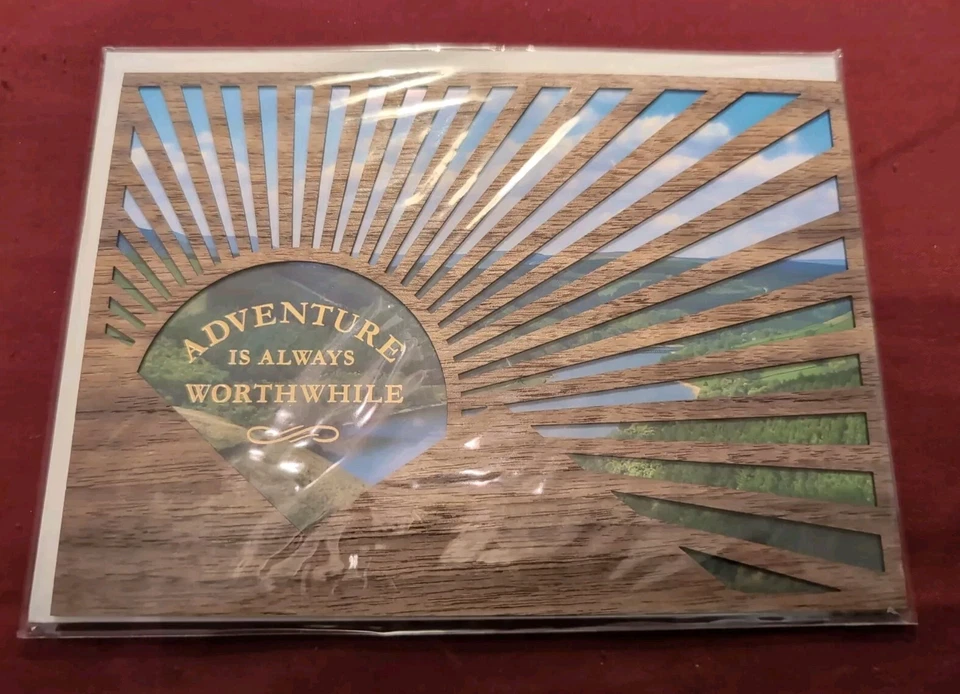 2 Cards Papyrus High Quality All Occasion Blank Laser Cut Wooden Mountain Forest - Image 3 of 4