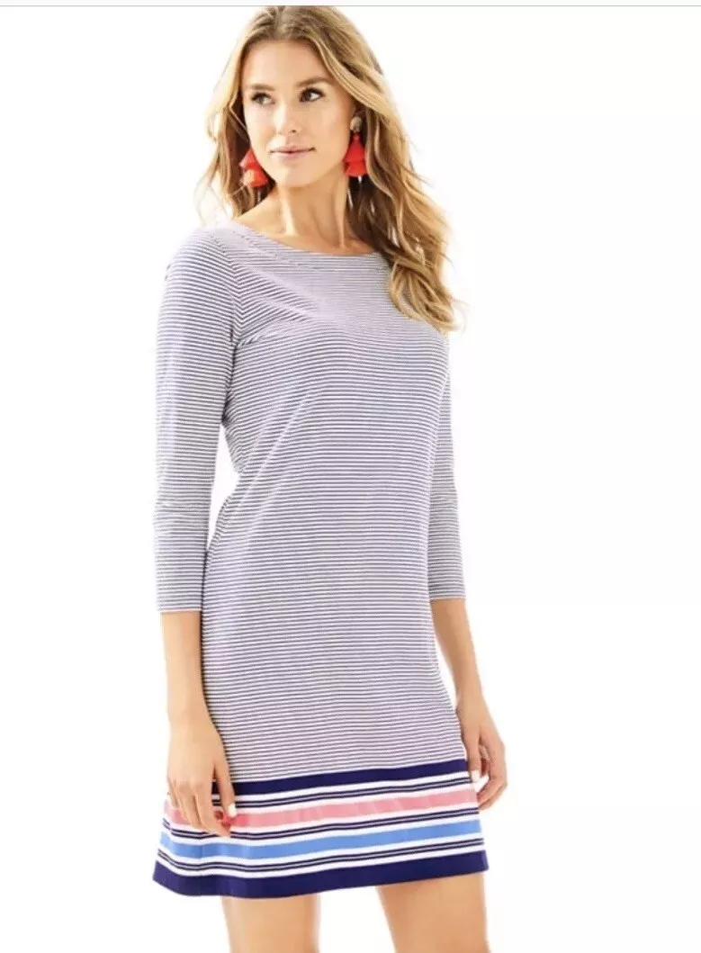 NWOT Lilly Pulitzer Noelle Dress Navy Stripe Size XXS 2XSmall 100