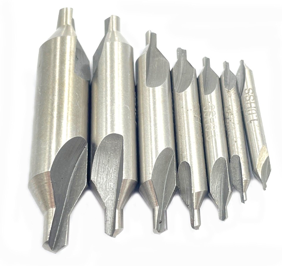 7pcs New High Speed 60Degree Angle Center Steel Center Drill Bits Kit