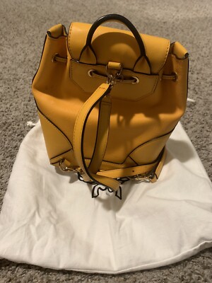 MCM Backpack Claudia Studs Small Yellow | eBay