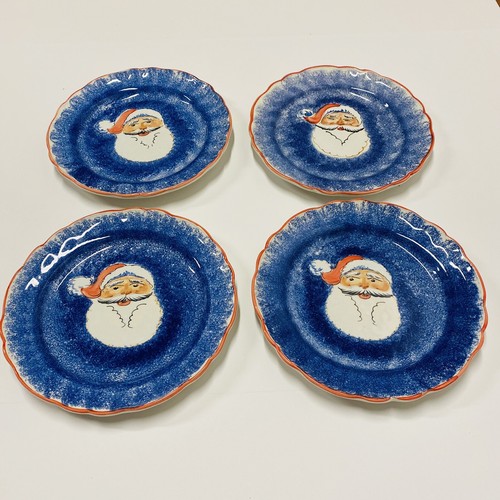 four hand painted santa claus plates made in italy - Picture 4 of 12
