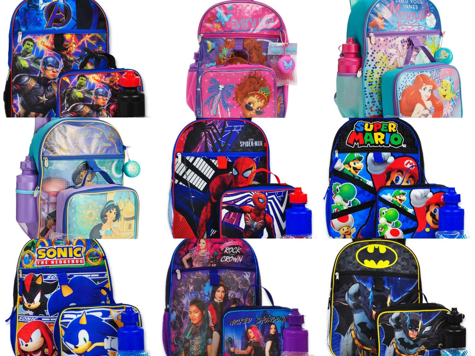 backpack with lunch box