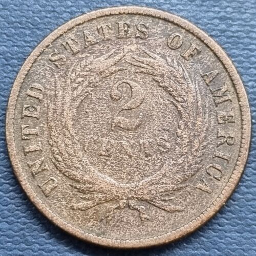 1870 Two Cent Piece 2c Better Grade #88782 - Picture 2 of 2