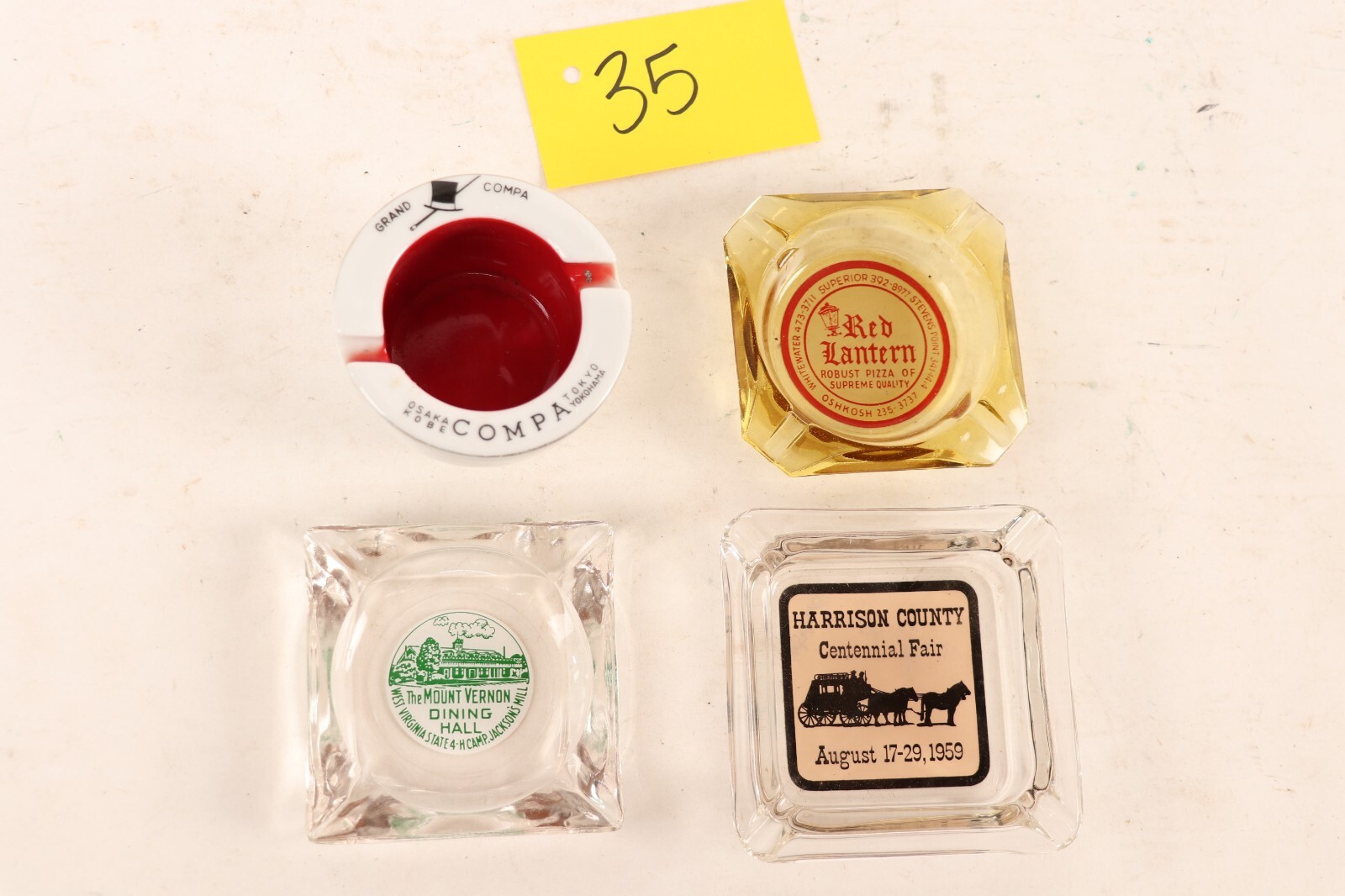 Vintage advertising ashtrays (set of 4) eBay