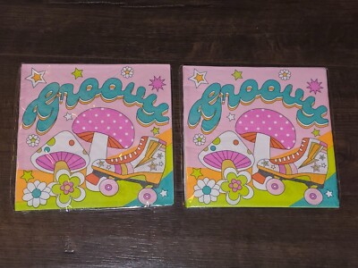 Flower Power Daisy Napkins Set Mushroom Party Supplies Disposable New