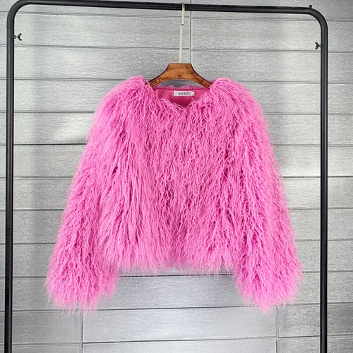 Short Fit Women Shaggy Faux Fur Coat Winter Warm Jacket Fluffy Cardigan Outwear - Bild 30 von 53