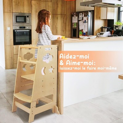 Baby Montessori Lernturm Tritthocker Hochstuhl Küche Learning Tower Kindertritt