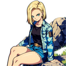 Android 18 Dragon Ball Waifu Weatherproof Anime Sticker 6" Car Decal