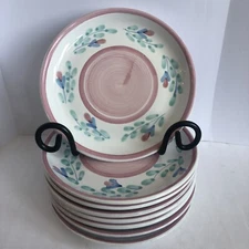 Caleca Italian Pottery Girasole Salad Plates 8" Pink Set of 8 Sold Separately