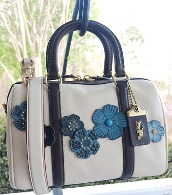 Coach C8530 SMALL Cream Ruby Satchel 25 in Colorblock w/Custom Tea