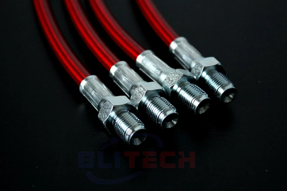 Red Braided Stainless Steel Brake Line Kit For 84-91 BMW E30 318 325 1- 6 Pieces Foto 4 de 4