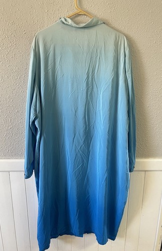 Bob Mackie 100% Silk Shirt Dress 24 W Vacation Resortwear Lagenlook Artsy Ombré - Picture 3 of 5