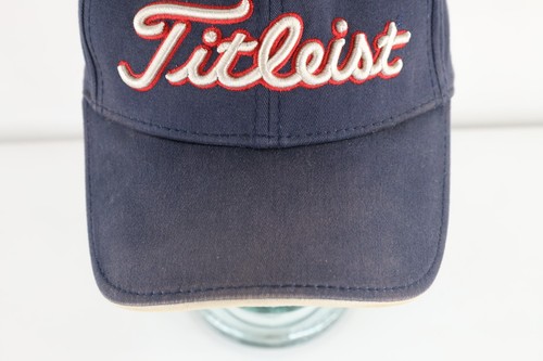 Vintage New Era x Titleist Distressed Spell Out Golfing Golf Dad Hat Cap Blue - Picture 2 of 11