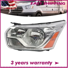 Left Headlight Halogen Chrome Driver Side For 2015-2023 Ford Transit 150 250 350