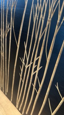 Habitat Designer Wandbild Wald 3D Relief Schwarz Holzoptik 100x50 cm