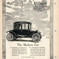 1917 Milburn Light Electric Car Coupe Print Ad Toledo Ohio $1885 Wagon Company
