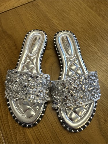 Where’s That From Damen-Sandalen silber Flip-Flop Sliders UK-Größe 5, EU 38 neu mit Etikett - Bild 4 von 7