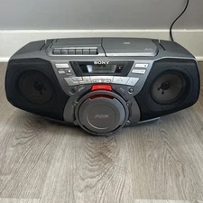 Sony CFD-G30 Portable Stereo Boombox CD Cassette Player AM/FM Radio Tested Works
