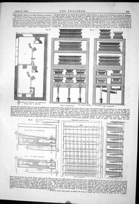 Antiker alter Druck 1882 Orgel Kristall Schloss Händel Diagramme Drucklufthebel