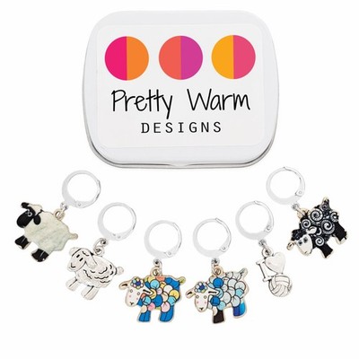 Pretty Warm Designs Sheep Crochet Stitch Markers - Set of 6 Locking Progress ...