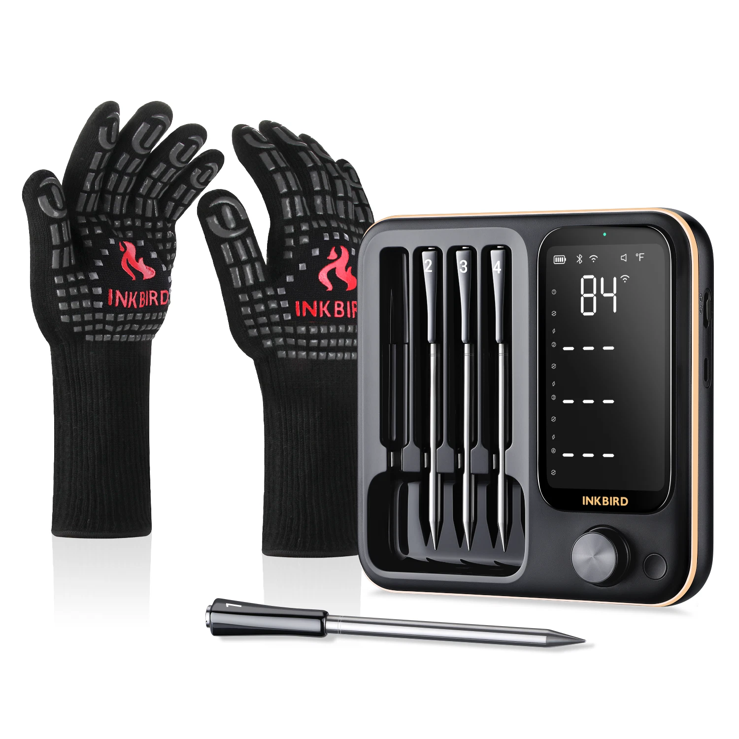 Inkbird 4-Probe Wireless Meat Thermometer BBQ Gloves Three-Mode WiFi Bluetooth
Opens in a new window