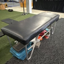 Black Foldable Portable Massage Table, Faux Leather  Metal, 32 in, 21 lb