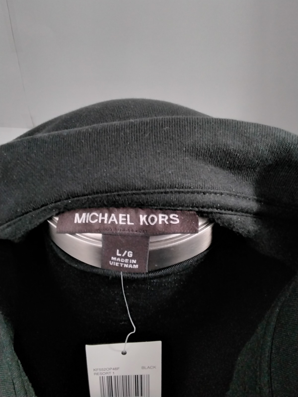 Michael Kors SweatShirt  Men’s Large Black 1/4 Zip Mock Neck Long Sleeve image 4