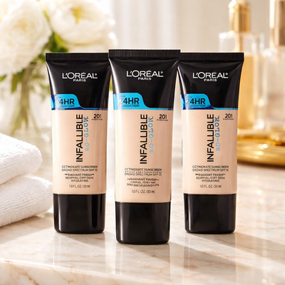 3x L'Oreal Paris Infallible Pro-Glow 24hour Foundation#201 Classic Ivory New