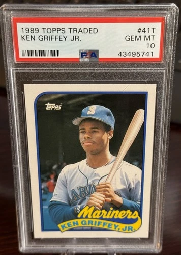 1989 KEN GRIFFEY JR TOPPS TRADED ROOKIE PSA 10  MARINERS HOF 50-50? (741)