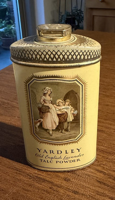 Vintage 20's Yardley Old English Lavender Talc Powder Tin Almost Full England