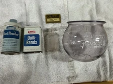 'From The Rexall Store' Embossed Glass Goldfish Bowl Pharmacy Drug,badge,bottle