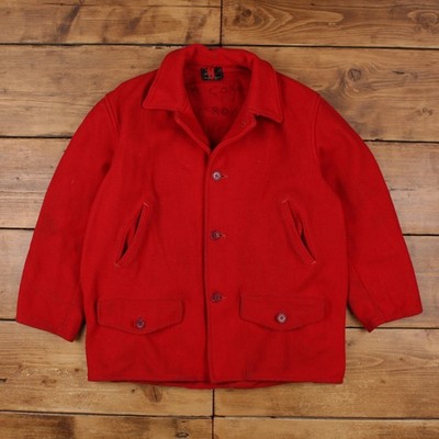 Vintage American Field Jacket M Herren 50s Hettrick MFG Co Rot Wolle Jagd