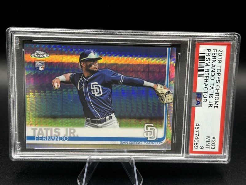 2019 Topps Chrome Prism Refractor #203 FERNANDO TATIS JR Card RC PSA 9 MINT