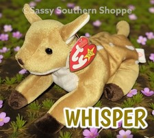    WHISPER   1998 Ty Beanie Babies Spotted Whitetail DEER Baby Fawn MWMT 