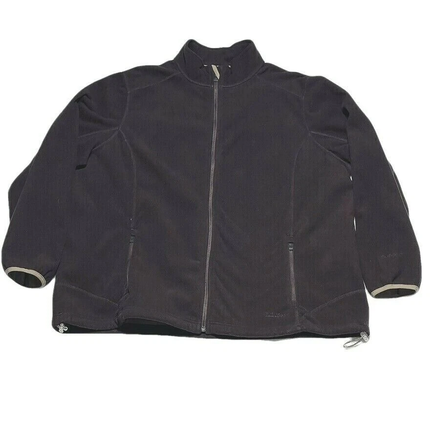 LL BEAN Sweater Fleece Full Zip Brown Jacket Size 2X Mens