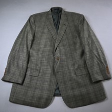 Turnbury 50L Green Glenn Check Wool Silk Mens Blazer Suit Jacket Sport Coat