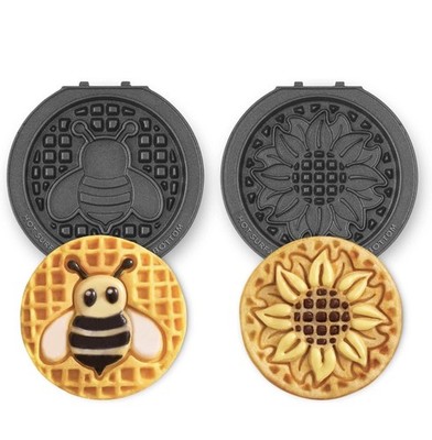 DASH Multimaker Mini System Two 4  Nonstick Removable Sunflower & Bee 