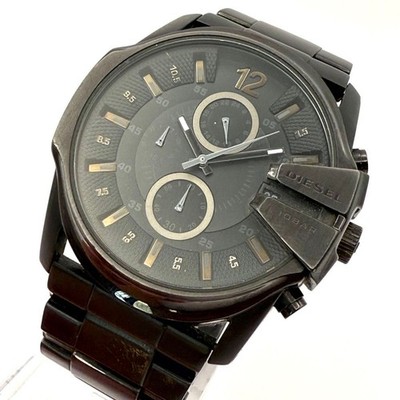 B036 DIESEL Super Large All Black Men's Watch with Quartz Movement