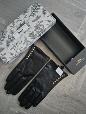 Designer Paul Costelloe Genuine Black Leather Gloves in original box
