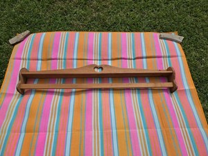 Vintage Solid Wood Quilt Rack with Heart Cutout & Display Shelf