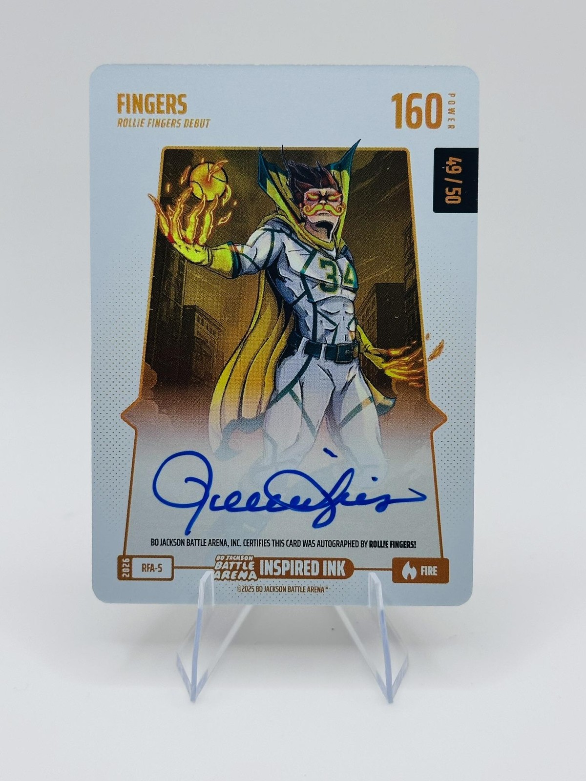 2026 Bo Jackson Battle Arena Fingers Inspired Ink Auto FIRE 49/50