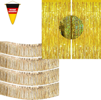 G2Plus 2 Gold Lametta Vorhang & 4 Champagner Gold Fransen Girlande