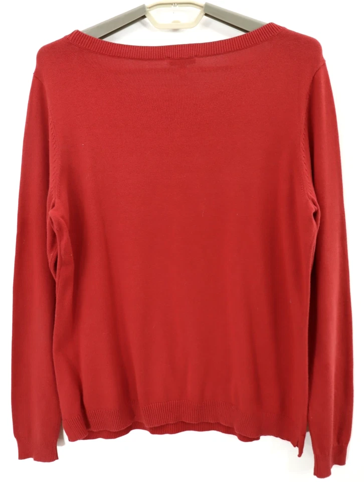 Suéter suéter de algodón para mujer TALBOTS amante de perros Dachshund rojo oscuro talla MP Foto 2 de 4