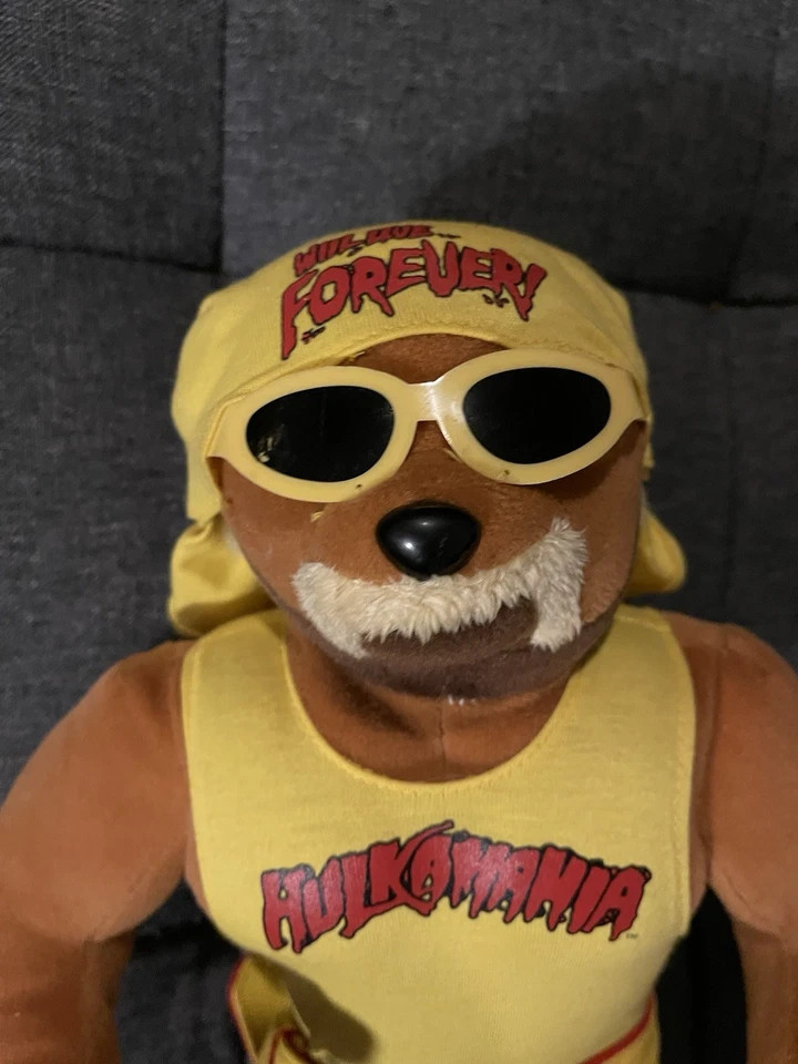 Oso de peluche WWE Hulk Hogan Hulkamania 2006 con gafas ropa bigote Foto 2 de 4