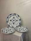 Set of 3 Royal Copenhagen Blue Fluted Half Lace Plates — photo 1
