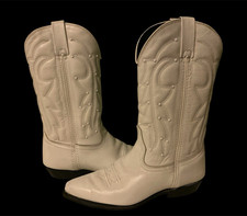 Vmorio Riccio Beige Western Cowboy Equestrian Pull-On Boots US 7.5