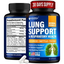 Lung & Respiratory Support* - Herbal 60 Count (Pack of 1), Blue Detox