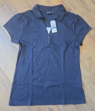 NWT Nautica School Uniform Girl's Size XL 15 Collared Polo Shirt Navy Blue