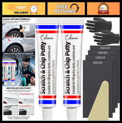 2-Pack 20g Car Body Filler Putty, Quick-Drying Scratch Repair, Sandpaper Include